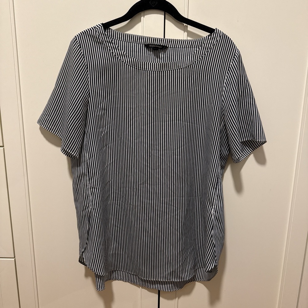 Striped Navy and White Women's Top